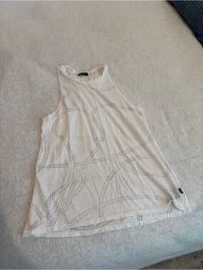 Terez Cream Rope-Print Sleeveless Tank Top